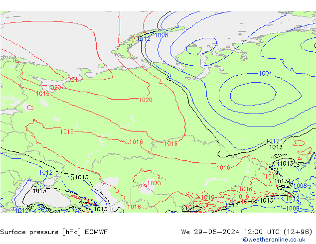 pression de l'air ECMWF mer 29.05.2024 12 UTC
