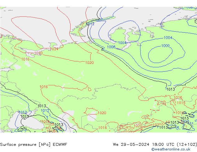 приземное давление ECMWF ср 29.05.2024 18 UTC