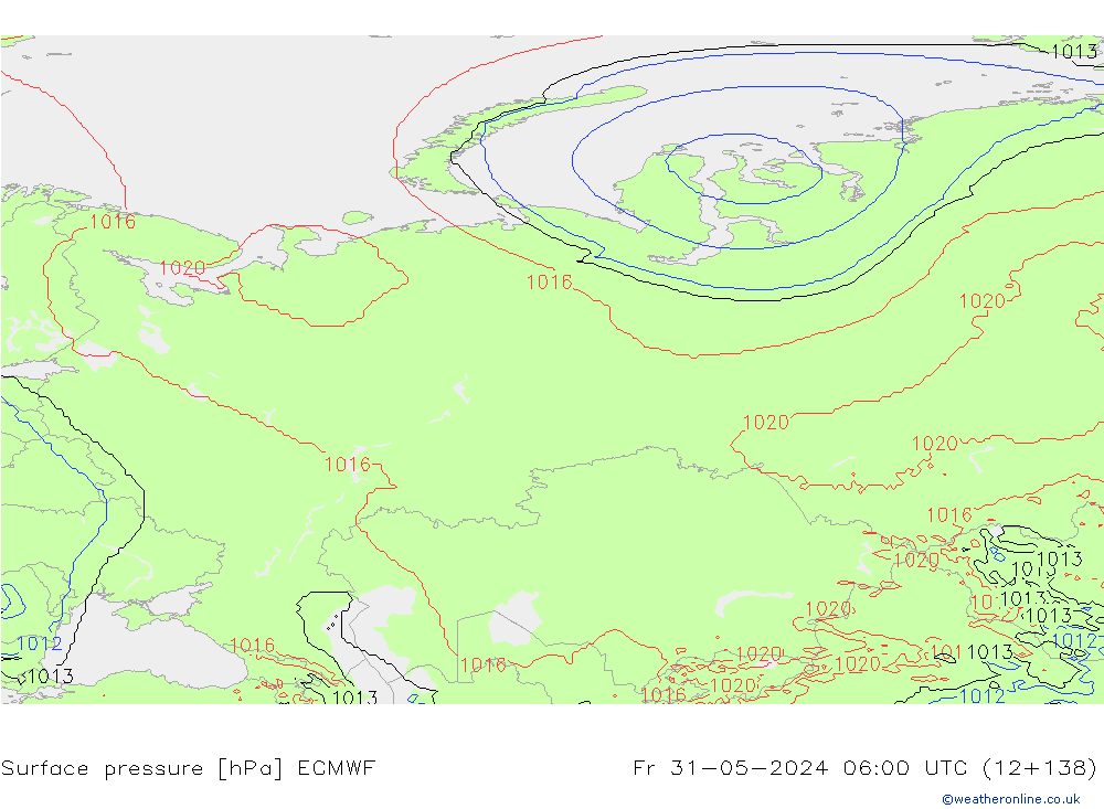 pression de l'air ECMWF ven 31.05.2024 06 UTC