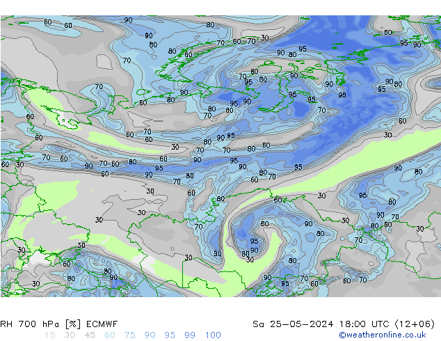 RV 700 hPa ECMWF za 25.05.2024 18 UTC