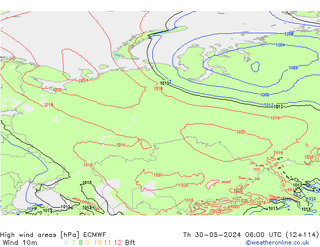 Windvelden ECMWF do 30.05.2024 06 UTC