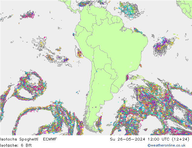 Isotaca Spaghetti ECMWF dom 26.05.2024 12 UTC