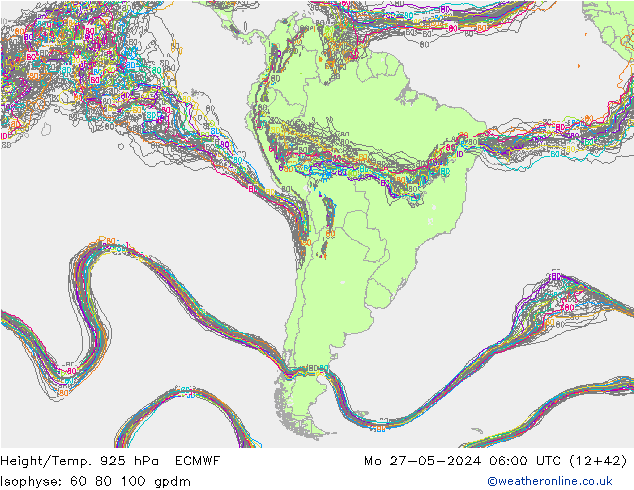 Height/Temp. 925 hPa ECMWF lun 27.05.2024 06 UTC