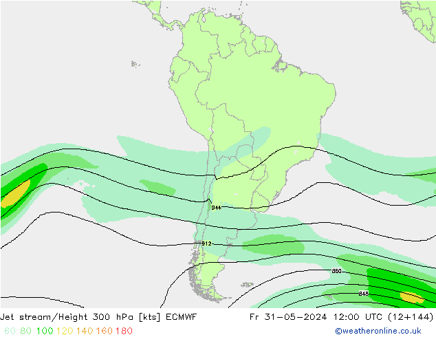 Straalstroom ECMWF vr 31.05.2024 12 UTC