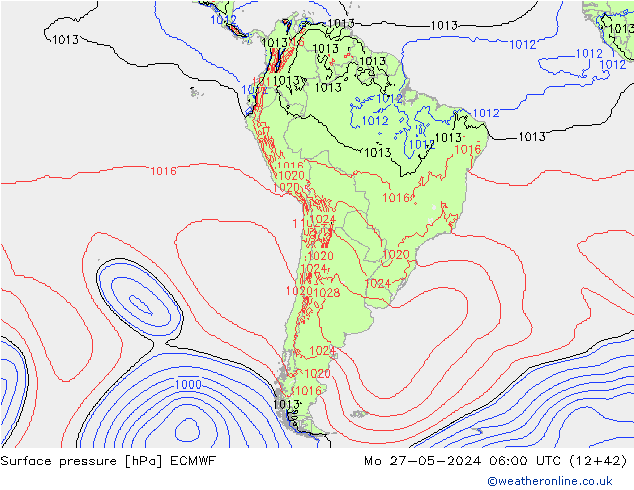 pression de l'air ECMWF lun 27.05.2024 06 UTC