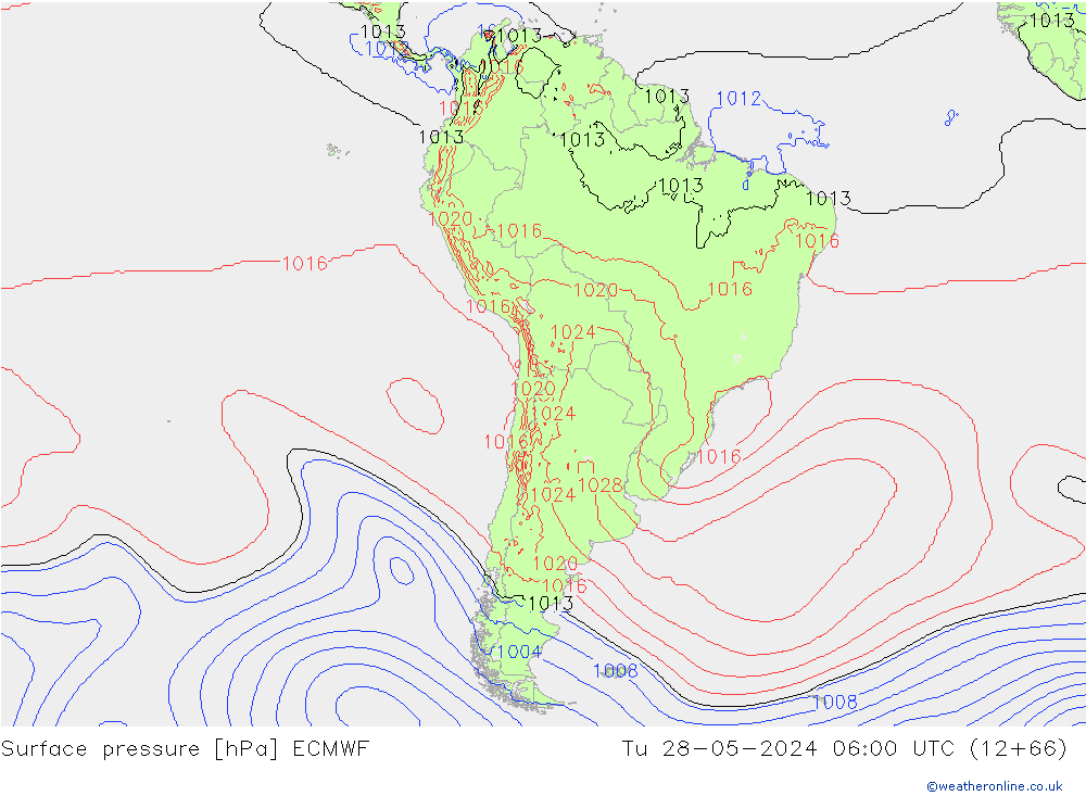 Surface pressure ECMWF Tu 28.05.2024 06 UTC