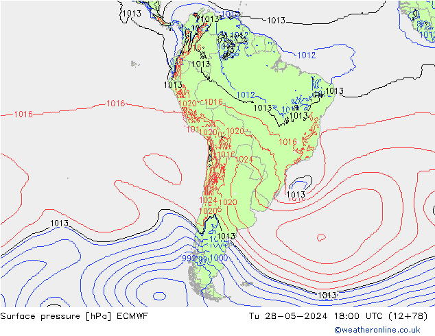 Luchtdruk (Grond) ECMWF di 28.05.2024 18 UTC