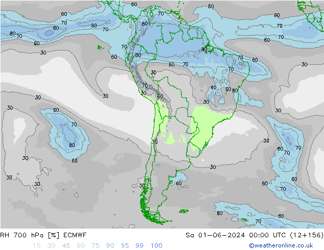 RV 700 hPa ECMWF za 01.06.2024 00 UTC