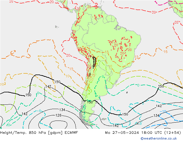 Height/Temp. 850 hPa ECMWF  27.05.2024 18 UTC