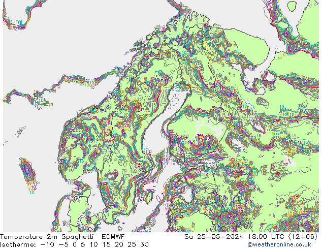 Sıcaklık Haritası 2m Spaghetti ECMWF Cts 25.05.2024 18 UTC