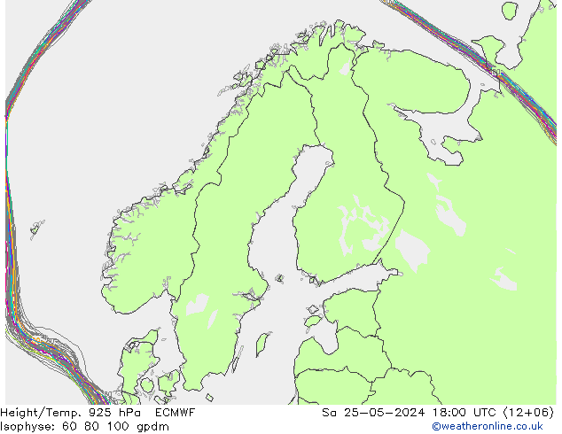 Yükseklik/Sıc. 925 hPa ECMWF Cts 25.05.2024 18 UTC