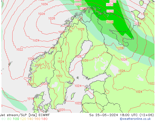 Jet Akımları/SLP ECMWF Cts 25.05.2024 18 UTC