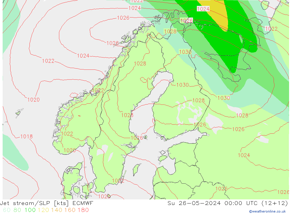 Jet stream/SLP ECMWF Su 26.05.2024 00 UTC