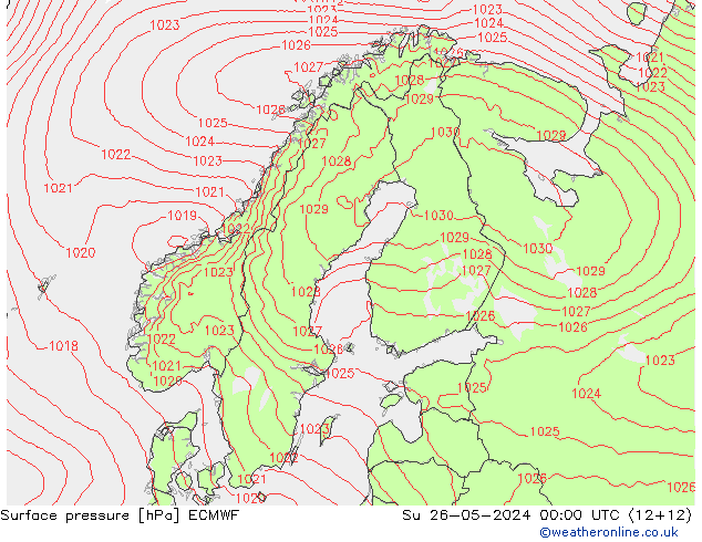 Surface pressure ECMWF Su 26.05.2024 00 UTC