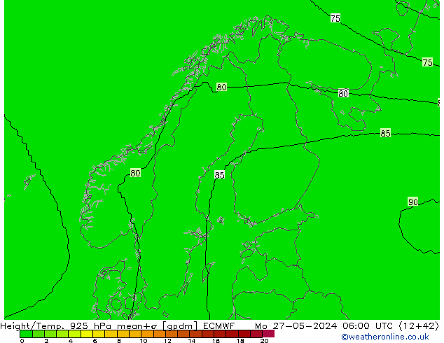 Height/Temp. 925 hPa ECMWF Mo 27.05.2024 06 UTC