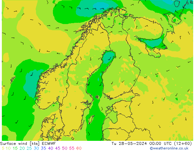 Vent 10 m ECMWF mar 28.05.2024 00 UTC