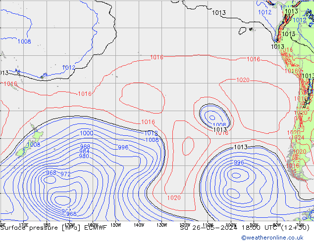 Yer basıncı ECMWF Paz 26.05.2024 18 UTC