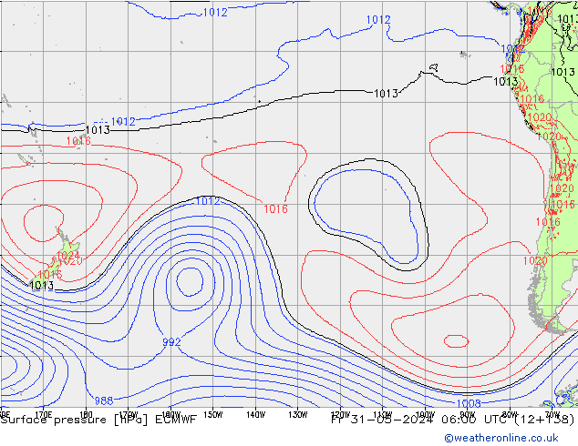 pressão do solo ECMWF Sex 31.05.2024 06 UTC
