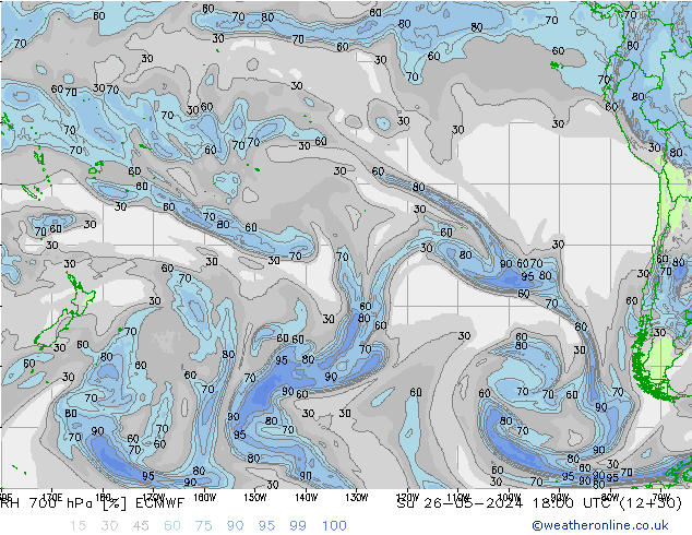 RH 700 hPa ECMWF  26.05.2024 18 UTC