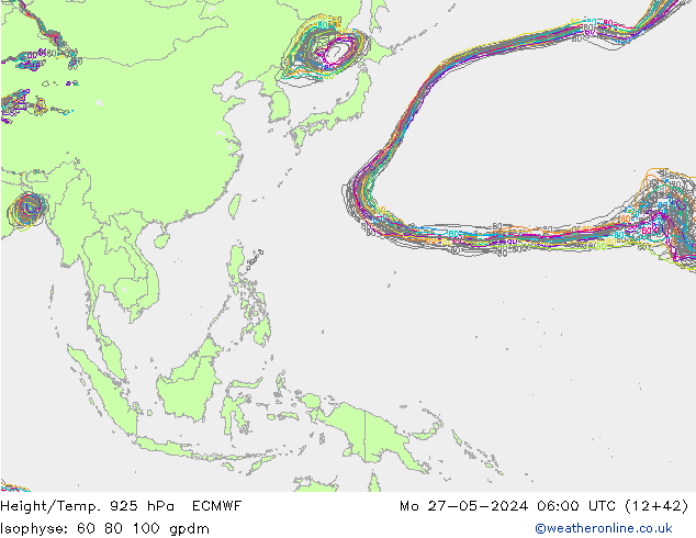 Height/Temp. 925 гПа ECMWF пн 27.05.2024 06 UTC