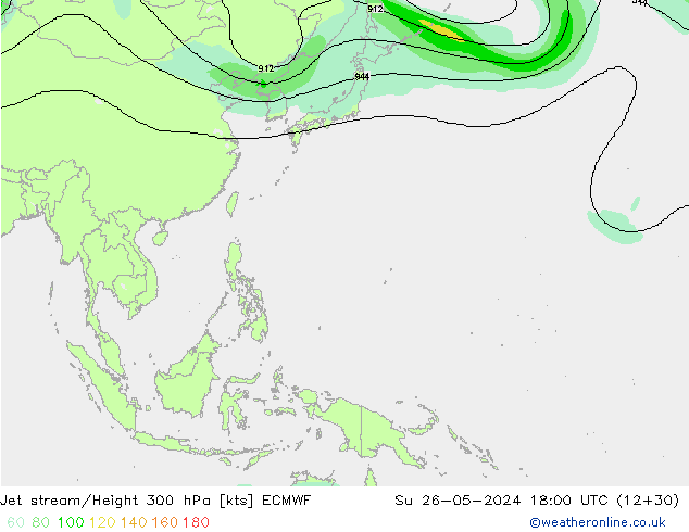 Jet stream/Height 300 hPa ECMWF Ne 26.05.2024 18 UTC