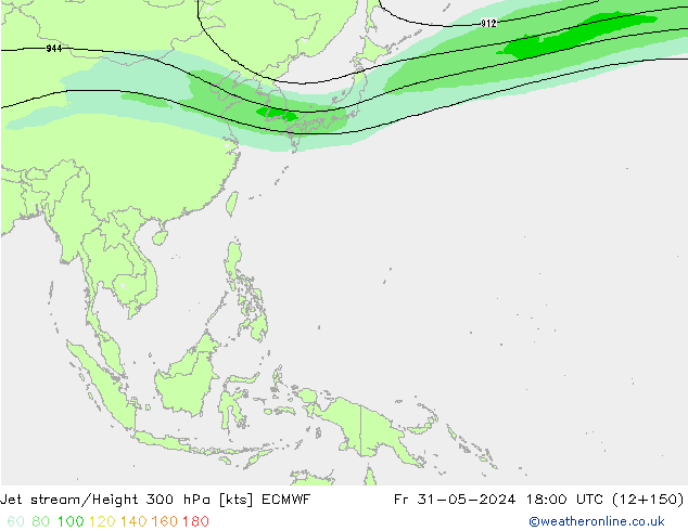 Jet stream/Height 300 hPa ECMWF Fr 31.05.2024 18 UTC