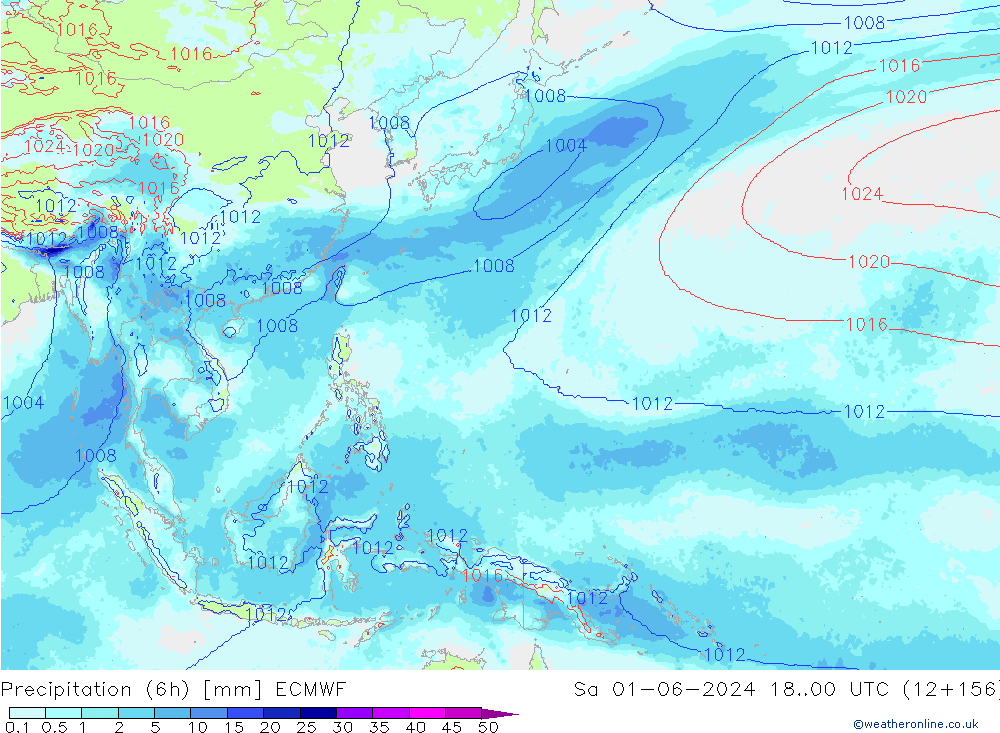 Yağış (6h) ECMWF Cts 01.06.2024 00 UTC