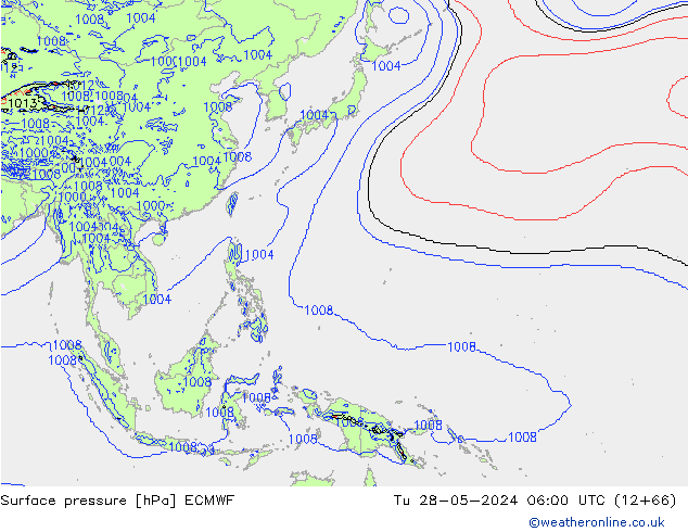Presión superficial ECMWF mar 28.05.2024 06 UTC