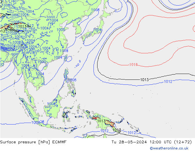 Surface pressure ECMWF Tu 28.05.2024 12 UTC