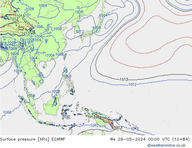 Luchtdruk (Grond) ECMWF wo 29.05.2024 00 UTC