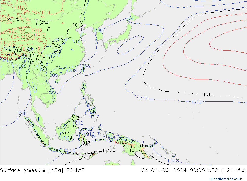 Yer basıncı ECMWF Cts 01.06.2024 00 UTC