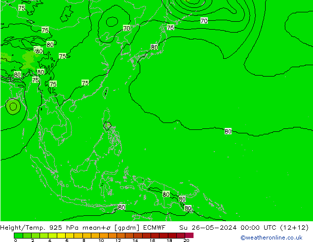 Height/Temp. 925 гПа ECMWF Вс 26.05.2024 00 UTC