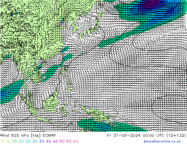 Viento 925 hPa ECMWF vie 31.05.2024 00 UTC