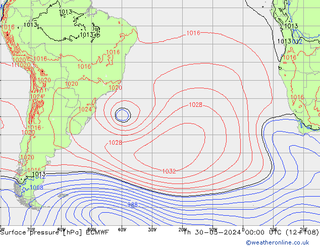 Yer basıncı ECMWF Per 30.05.2024 00 UTC