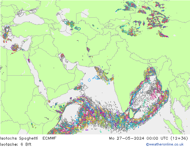 Isotachs Spaghetti ECMWF  27.05.2024 00 UTC