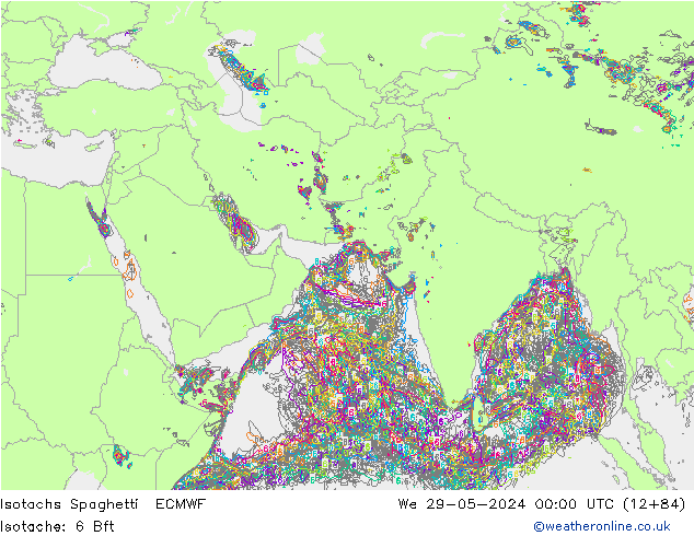 Izotacha Spaghetti ECMWF śro. 29.05.2024 00 UTC