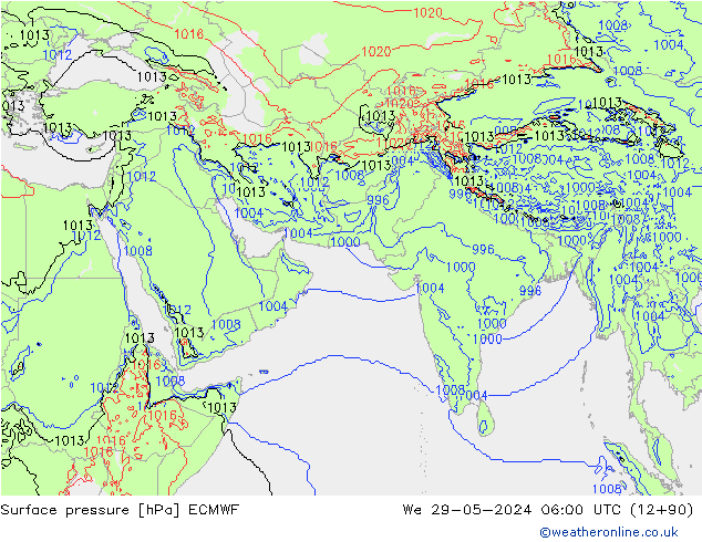 Bodendruck ECMWF Mi 29.05.2024 06 UTC