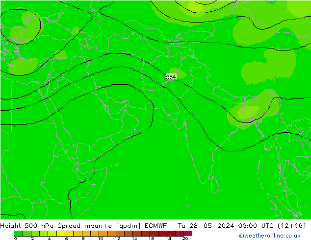 Height 500 hPa Spread ECMWF Tu 28.05.2024 06 UTC