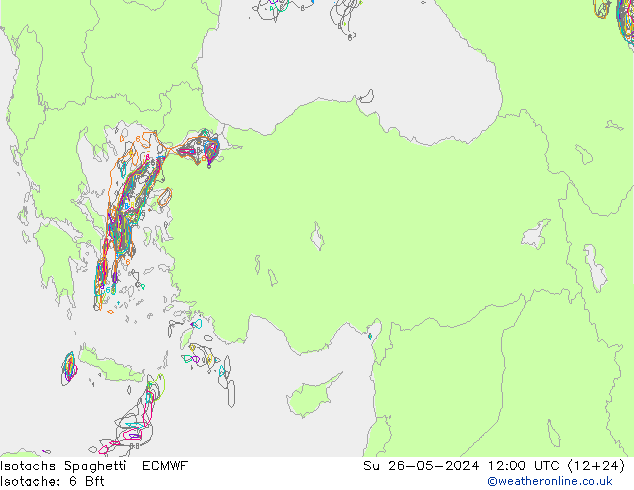 Isotachs Spaghetti ECMWF Su 26.05.2024 12 UTC