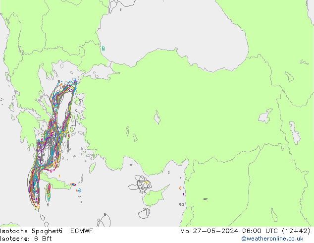 Isotachen Spaghetti ECMWF Mo 27.05.2024 06 UTC