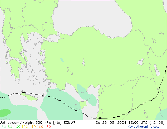 Jet stream/Height 300 hPa ECMWF Sa 25.05.2024 18 UTC