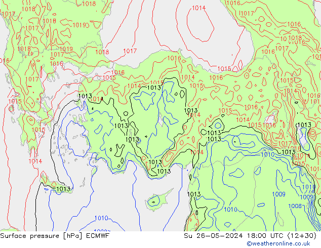 Surface pressure ECMWF Su 26.05.2024 18 UTC