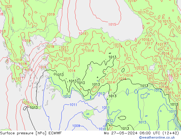 Luchtdruk (Grond) ECMWF ma 27.05.2024 06 UTC