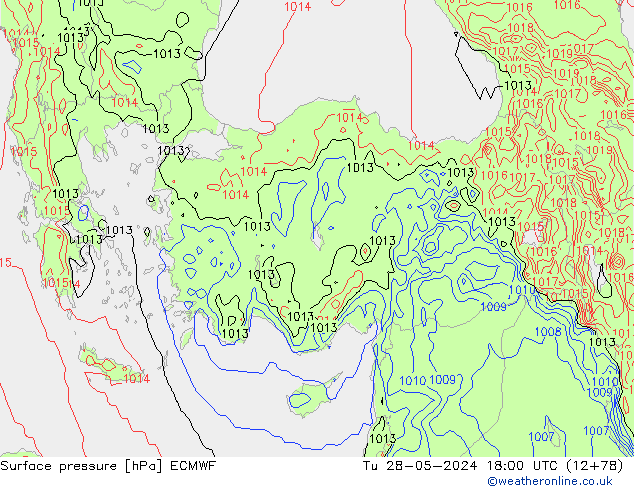 приземное давление ECMWF вт 28.05.2024 18 UTC