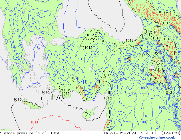 pression de l'air ECMWF jeu 30.05.2024 12 UTC