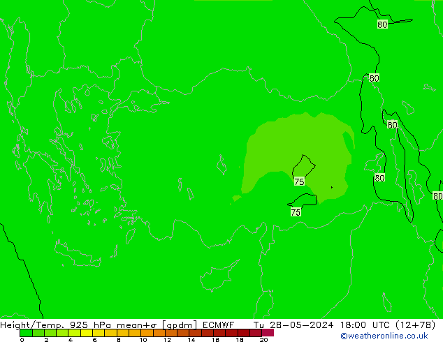 Geop./Temp. 925 hPa ECMWF mar 28.05.2024 18 UTC