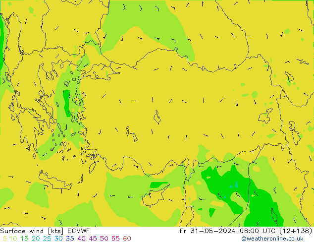 Surface wind ECMWF Fr 31.05.2024 06 UTC