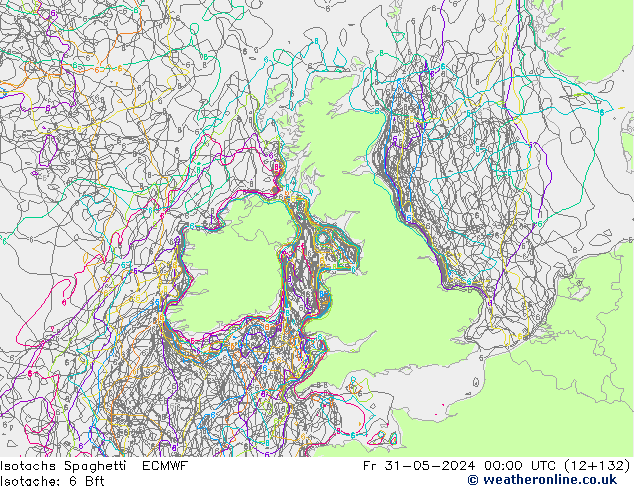 Isotachs Spaghetti ECMWF Fr 31.05.2024 00 UTC