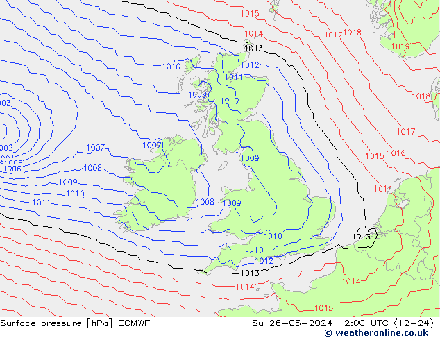 pression de l'air ECMWF dim 26.05.2024 12 UTC