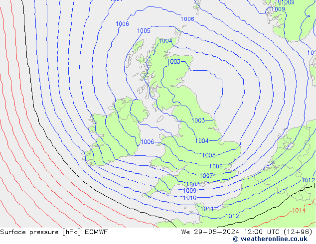 pression de l'air ECMWF mer 29.05.2024 12 UTC